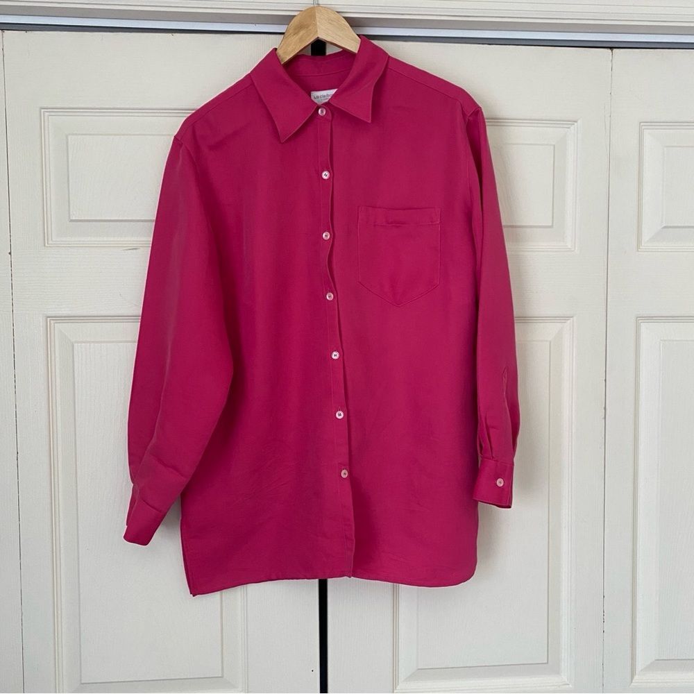 Pink 80s oversized colorful eclectic Liz Claiborne Button Down Medium